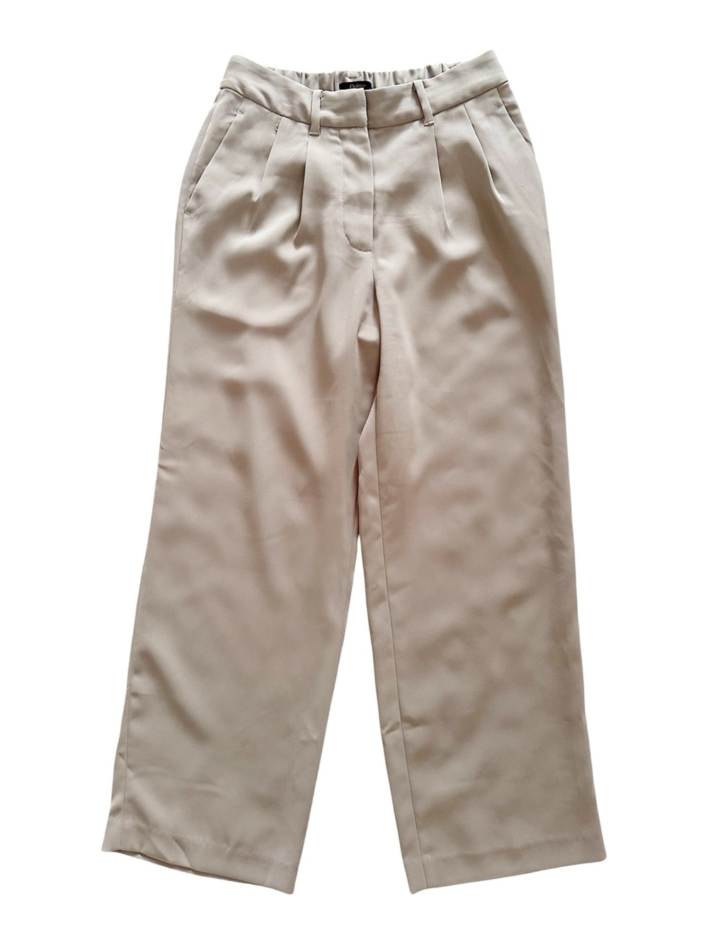 Quince Women Stretch Crepe Pleated Wide Leg Pants Morel Beige Size 4